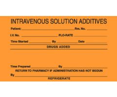 IV Label - Intravenous Solution Additives - 2-1/2" x 4" L-8552