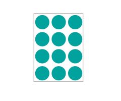 1 Inch Color Dots - Sheet Form - Aqua