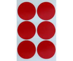 1 Inch Color Dots - Sheet Form - Red