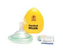 Pocket CPR Mask with Gloves and Wipes in Hard Case, Yellow