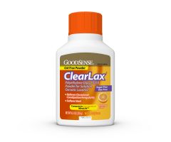 GoodSense Clear Lax Polyethylene Glycol 3350 17G Orange Flavor 8.3 Oz