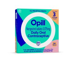 Opill Norgestrel 0.075mg Daily Oral Contraceptive Estrogen-Free Tablets 3 Month Pack (84 days) - New Item