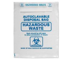 Biohazard Waste Bag, Autoclavable, Clear / Red, 12-14 gal., 1.8 mil, 25" x 30"