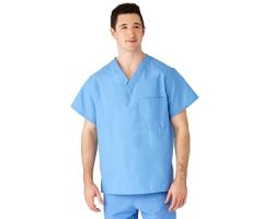 AngelStat Unisex Reversible V-Neck Scrub Top with 2 Pockets, Ceil Blue, Size 4XL, Color Coding
