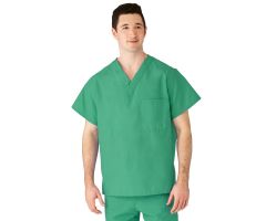 AngelStat Unisex Reversible V-Neck Scrub Top with 2 Pockets, Jade, Size 2XL, Color Code