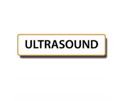 "Ultrasound" Permanent Adhesive Labels. Unlaminated-Yellow Border, Black Print. 500 per roll. 15/16" H x 3" W