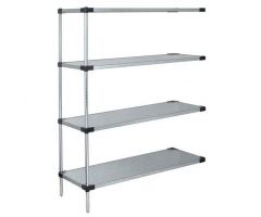 14" x 36" x 86" Stainless Steel Add-On Kit with 4 Solid Shelves