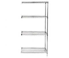 30" x 48" Stainless Steel Add-On Kit with 4 Shelves and a 54" Post
