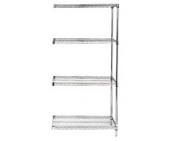 36" x 36" Stainless Steel Add-On Kit with 4 Shelves and a 63" Post