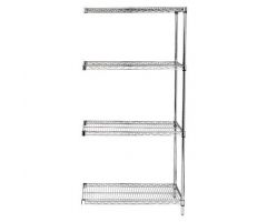 30" x 42" Stainless Steel Add-On Kit with 4 Shelves and an 86" Post