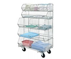 20" x 36" x 59" Mobile Wire Stacking Basket Unit
