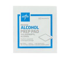 Alcohol Prep Pads, 2-Ply, Size M, 1-1/8" x 2-3/8"