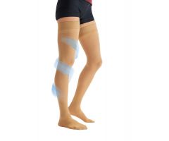 CURAD Thigh-High Compression Hosiery with 15-20 mmHg, Tan, Size A