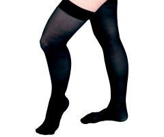 CURAD Thigh-High Compression Hosiery with 15-20 mmHg, Black, Size A