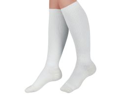 CURAD Knee-High Cushioned Compression Hosiery with 15-20 mmHg, White, Size A, Regular Length