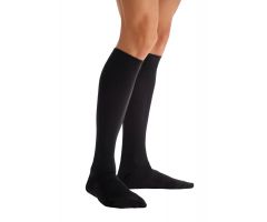 CURAD Knee-High Compression Dress Socks with 8-15 mmHg, Black, Size S, Regular Length