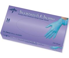 Accutouch Chemo Powder-Free Blue Nitrile Exam Gloves, Size M