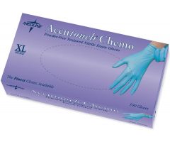 Accutouch Chemo Powder-Free Blue Nitrile Exam Gloves, Size XL MDS192087Z