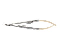 Castroviejo Curved Needle Holder with Tungsten Carbide Inserts,5-1/2"(14 cm)