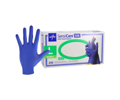 SensiCare Silk Nitrile Exam Gloves Large Dark Blue Non-Sterile, 250/Box