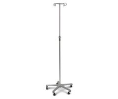 Aluminum Deluxe 5-Leg IV Pole, 4 Hooks, 48-1/2" to 82" H