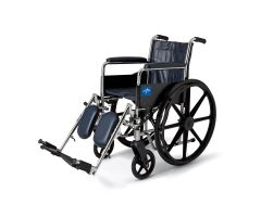 Excel Wheelchair, Permanent Arms, Elevating Leg Rests, Navy, 16"