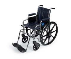 Excel Wheelchair, Removable Desk-Length Arms, Swing-Away Footrests, Navy, 16"