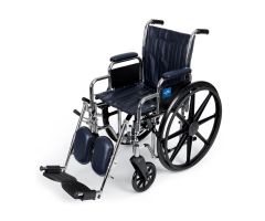 Excel Wheelchair, Removable Desk-Length Arms, Elevating Leg Rests, Navy, 16"