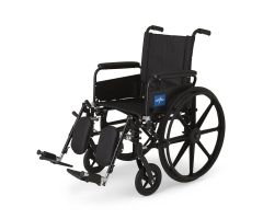 K4 Lightweight Wheelchair with Full-Length Arms and Elevating Leg Rests, 300 lb. Weight Capacity, 18" Width