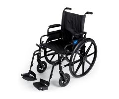 K4 Extra-Wide Lightweight Wheelchair with Swing-Back Desk-Length Arms and Swing-Away Footrests, 22" Width