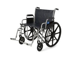 Excel Extra-Wide Wheelchair, 24" Seat, Removable Desk-Length Arms, Swing-Away Footrests