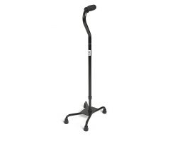 Aluminum Quad Cane with Large Base, 300 lb. Weight Capacity, Black MDS86228H1