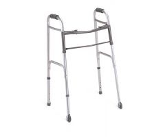 Adult Folding Walker, 2 Button, with 3" Wheels
