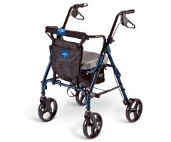 Deluxe Comfort Rollator with 8" Wheels and 300 lb. Weight Capacity, Blue