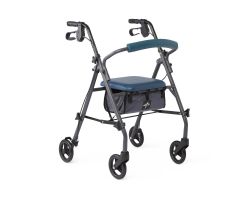Steel Rollator with 6" Wheels and Microban-Treated Touch Points and Seat, Teal, Knockdown