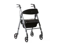 Momentum Rollator with Height-Adjustable Seat and Handles, Grey