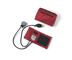 Handheld Aneroid Sphygmomanometer with Nylon Case, Red