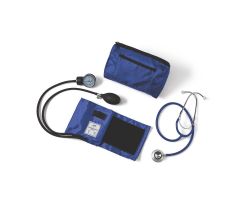 Dual-Head Stethoscope and Handheld Aneroid Sphygmomanometer Combination Kit, Adult, Royal Blue