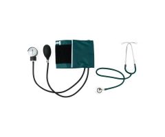 Dual-Head Stethoscope and Handheld Aneroid Sphygmomanometer Combination Kit, Adult, Hunter Green