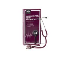 Elite Adult Stainless Steel Stethoscope, Burgundy