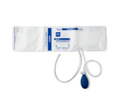 Disposable Soft Cloth Double-Tube Blood Pressure Cuff with Bulb and Valve, Slip Luer, Adult