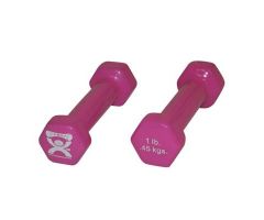 Vinyl-Coated Iron Dumbbell, 1 lb., Pink, Pair