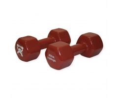 Vinyl-Coated Iron Dumbbell, 20 lb., Brown, Pair