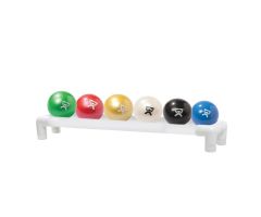 CanDo Handheld Weight Ball, 6-Piece Set, 1-Rack