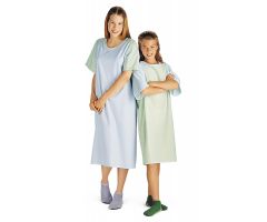 Comfort Knit Flame-Retardant IV Gown with Plastic Snaps, Teen, Blue, 12-15 Years