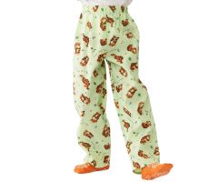 Tiger Pediatric Pajama Pants, Elastic Waist, Green, Size M