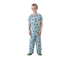 Pediatric Gown with Tiger Print, Blue, Size L