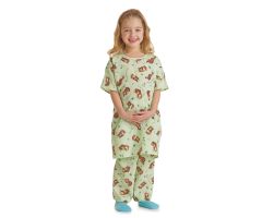 Pediatric Gown with Tiger Print, Green, Size M