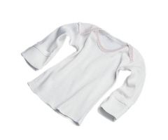 Baby Slipover Long Sleeve Shirt, White, 3 Month
