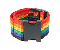 Polypropylene Gait Belt with Plastic Buckle, 60", Rainbow Stripe